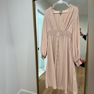 ASOS plunge midi dress in blush